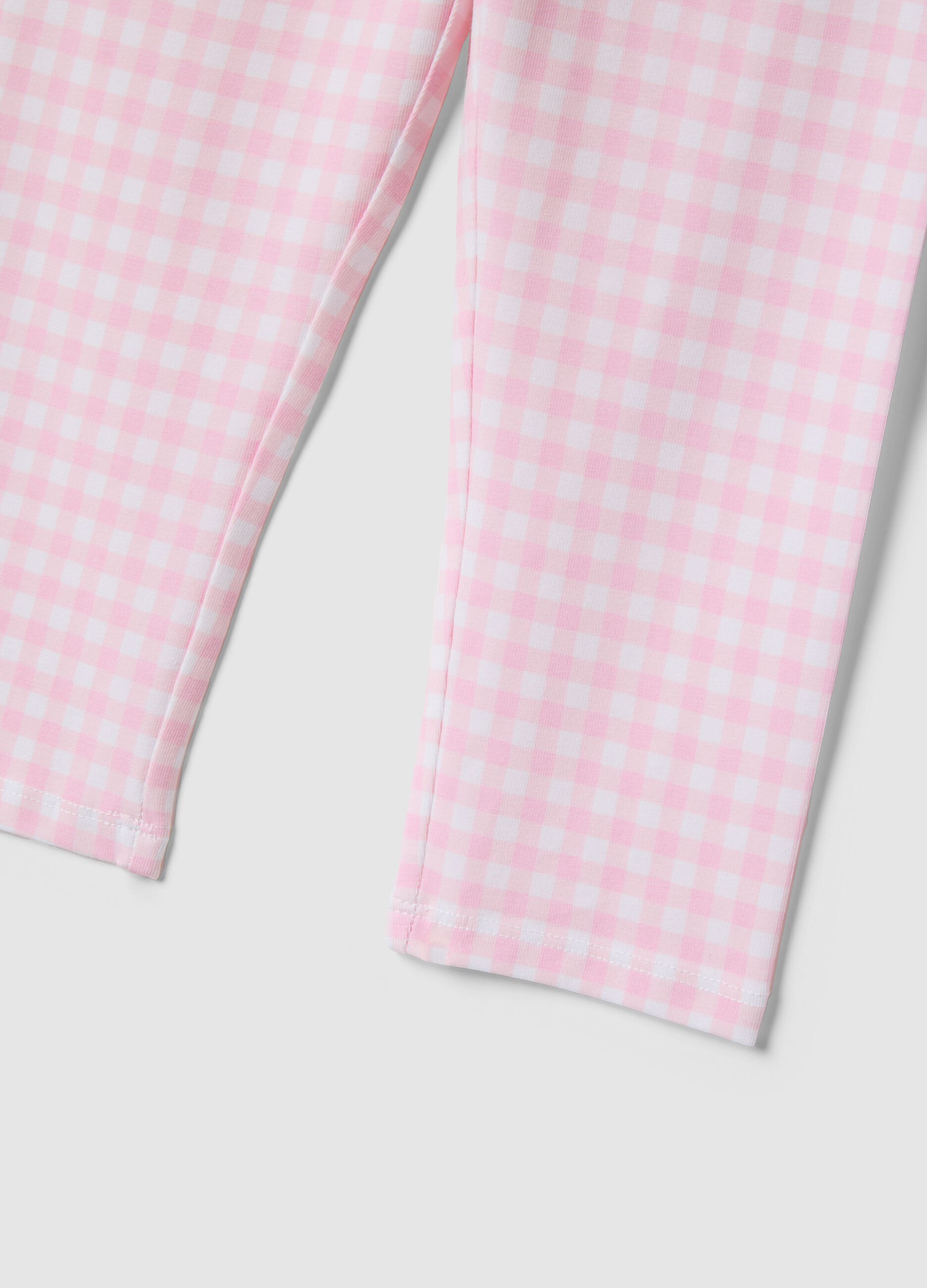 Girls' Multicoloured Check Skinny Cotton Leggings