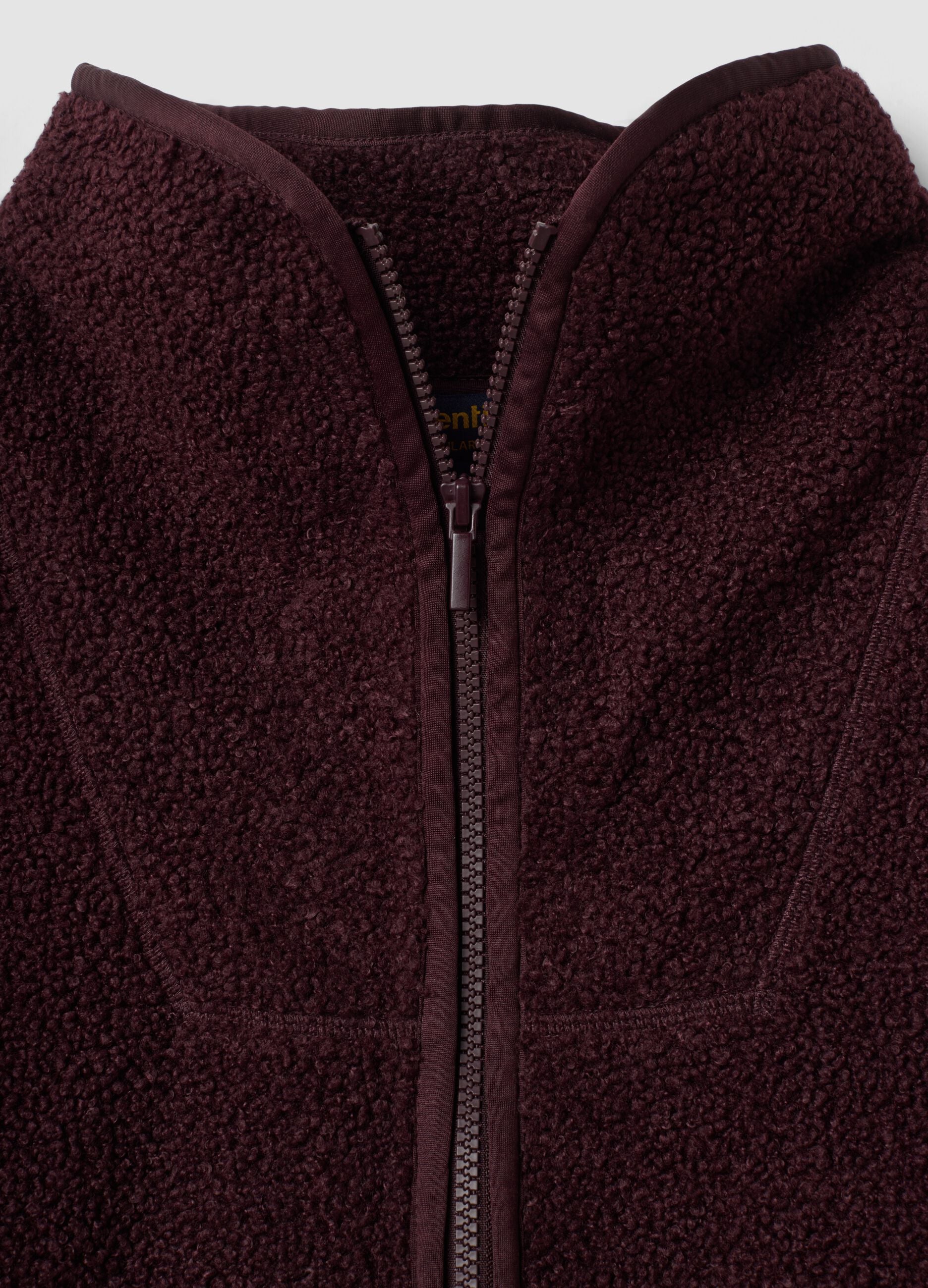 Plum purple crew-neck zip sweatshirt