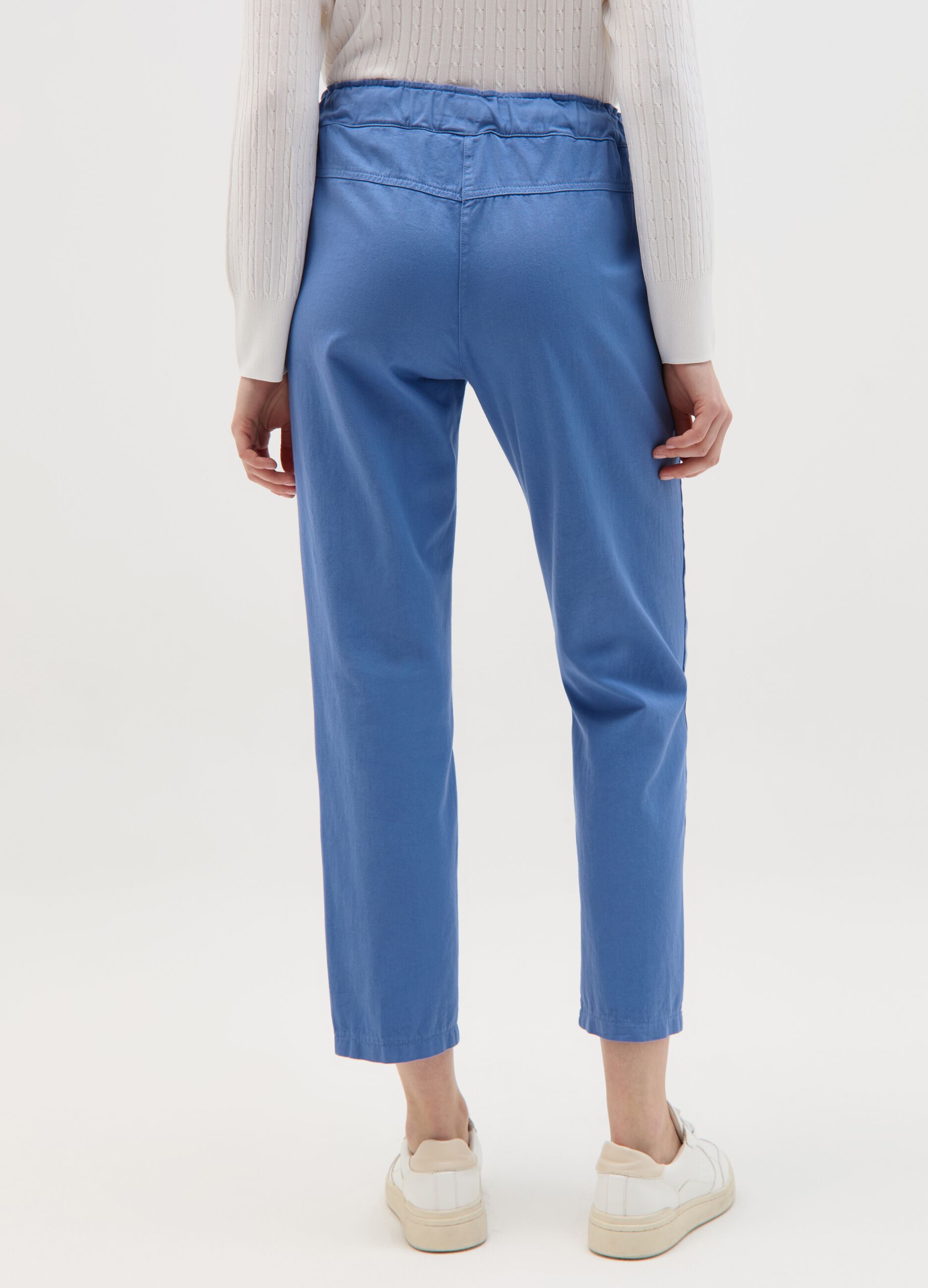 Joggers in cotone stretch con coulisse