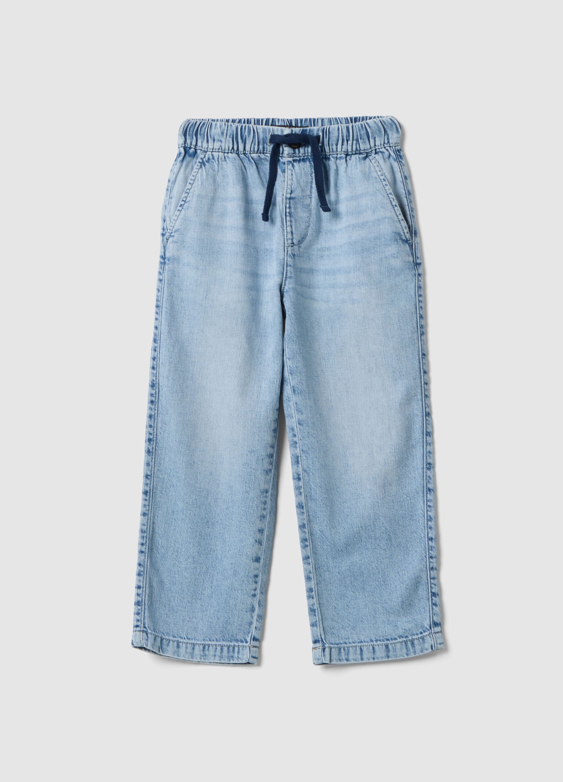 Children's regular fit light blue denim cotton mix jeans