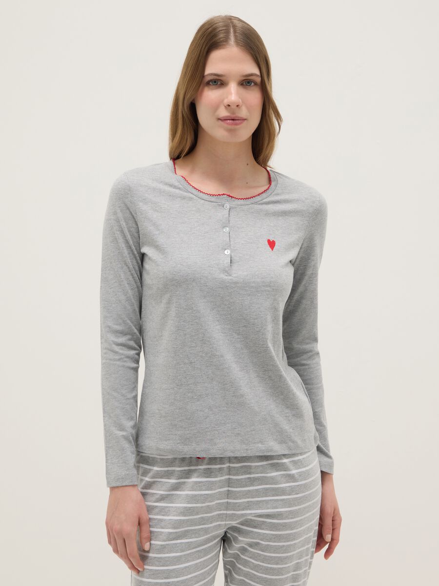 Grey cotton blend pyjamas regular fit_1