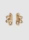 Golden Earrings with Floral Design_0
