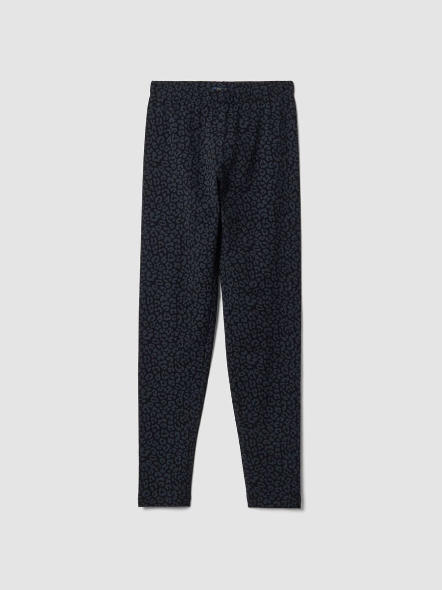 Leggings neri in cotone jersey organico elasticizzato skinny fit per ragazza_0