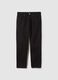Pantaloni in puro cotone nero regular fit_5