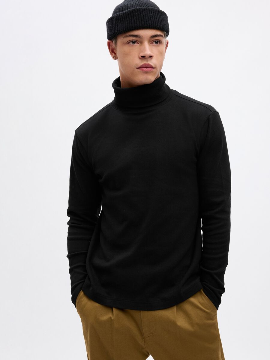 Long-sleeved turtleneck jumper in cotton_0