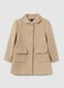 Girls' beige regular fit coat with buttons_3