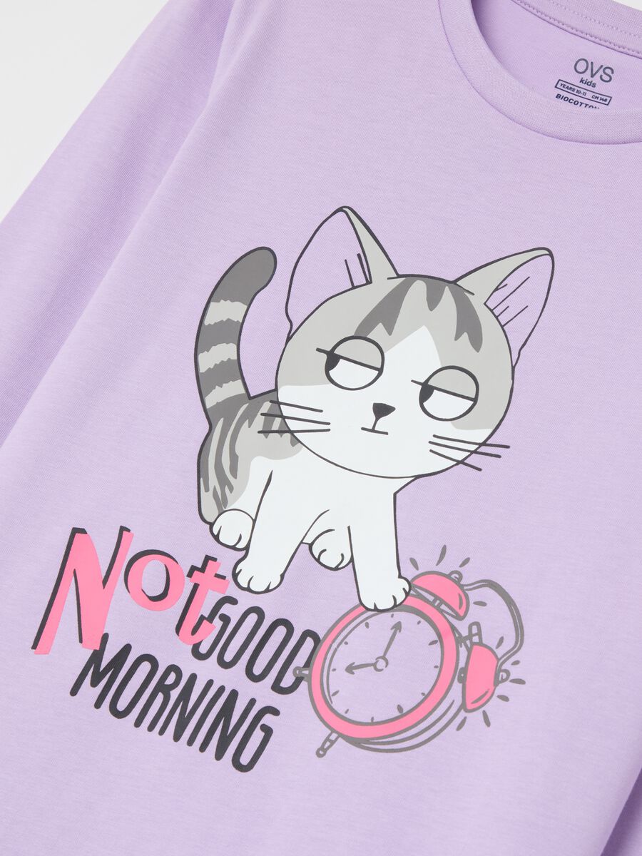 Organic cotton pyjamas with "Not Good Morning" print_2