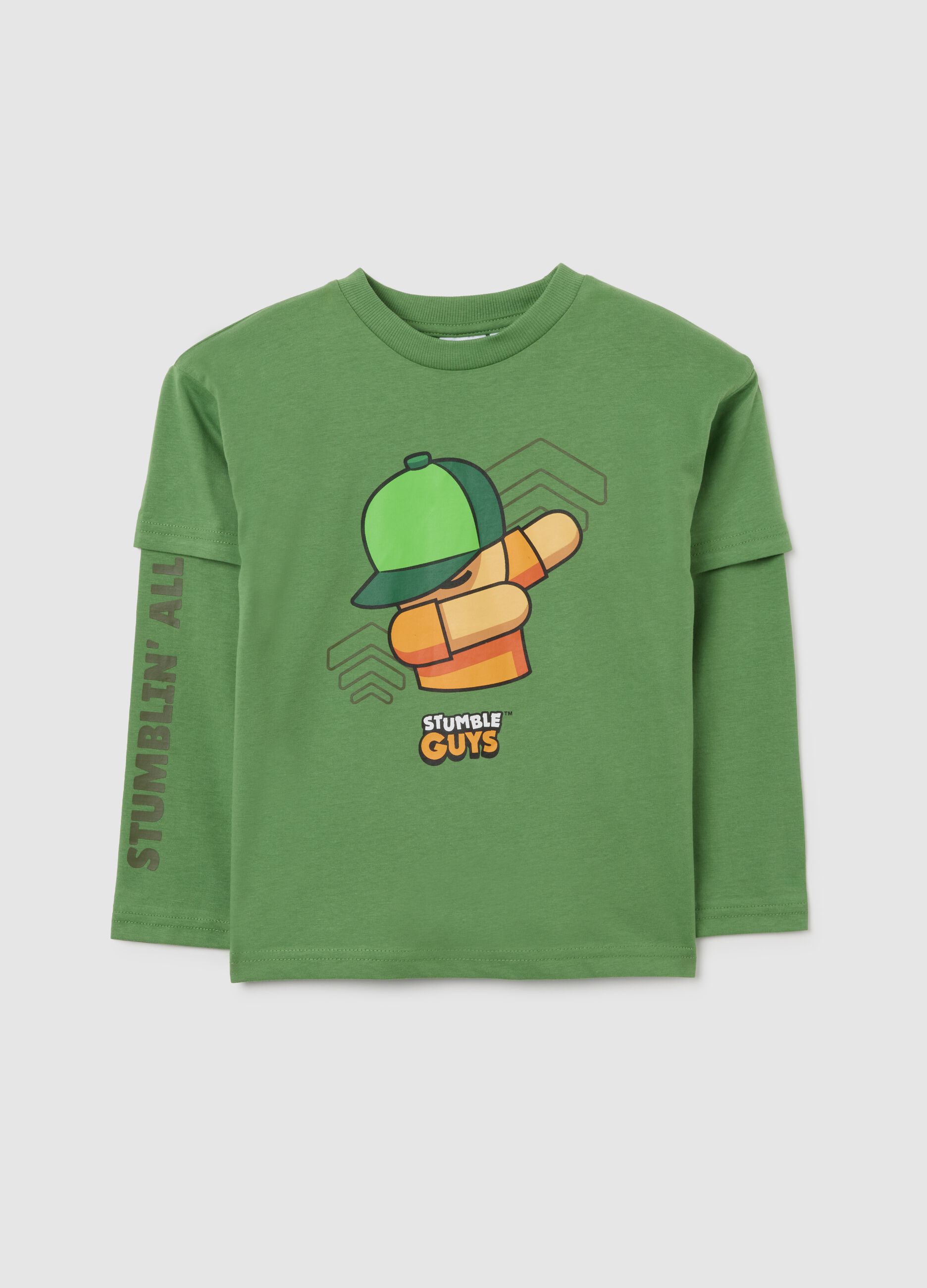 Children's green regular fit pure cotton jumper