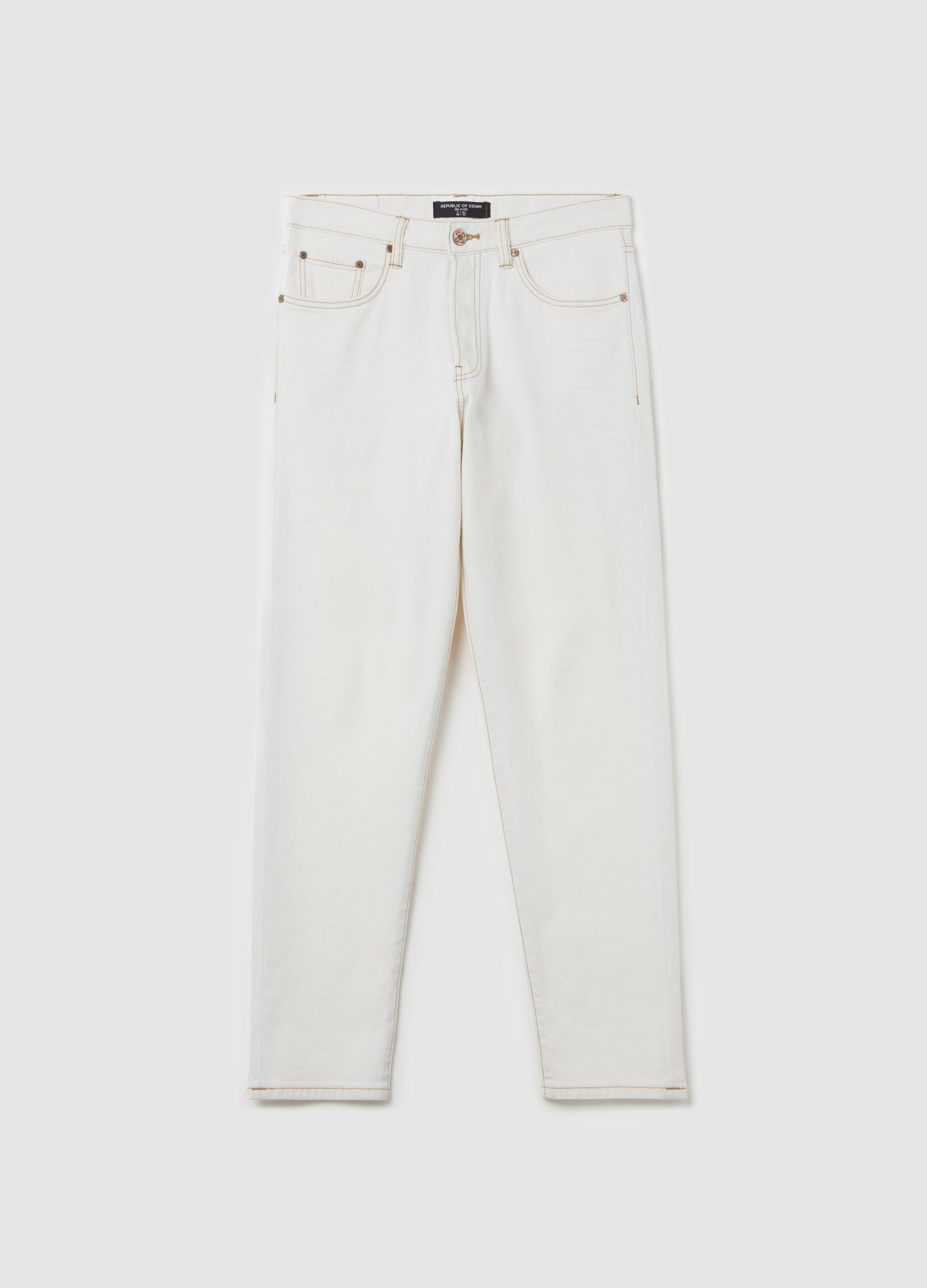 Jeans relaxed fit in cotone e canapa stretch
