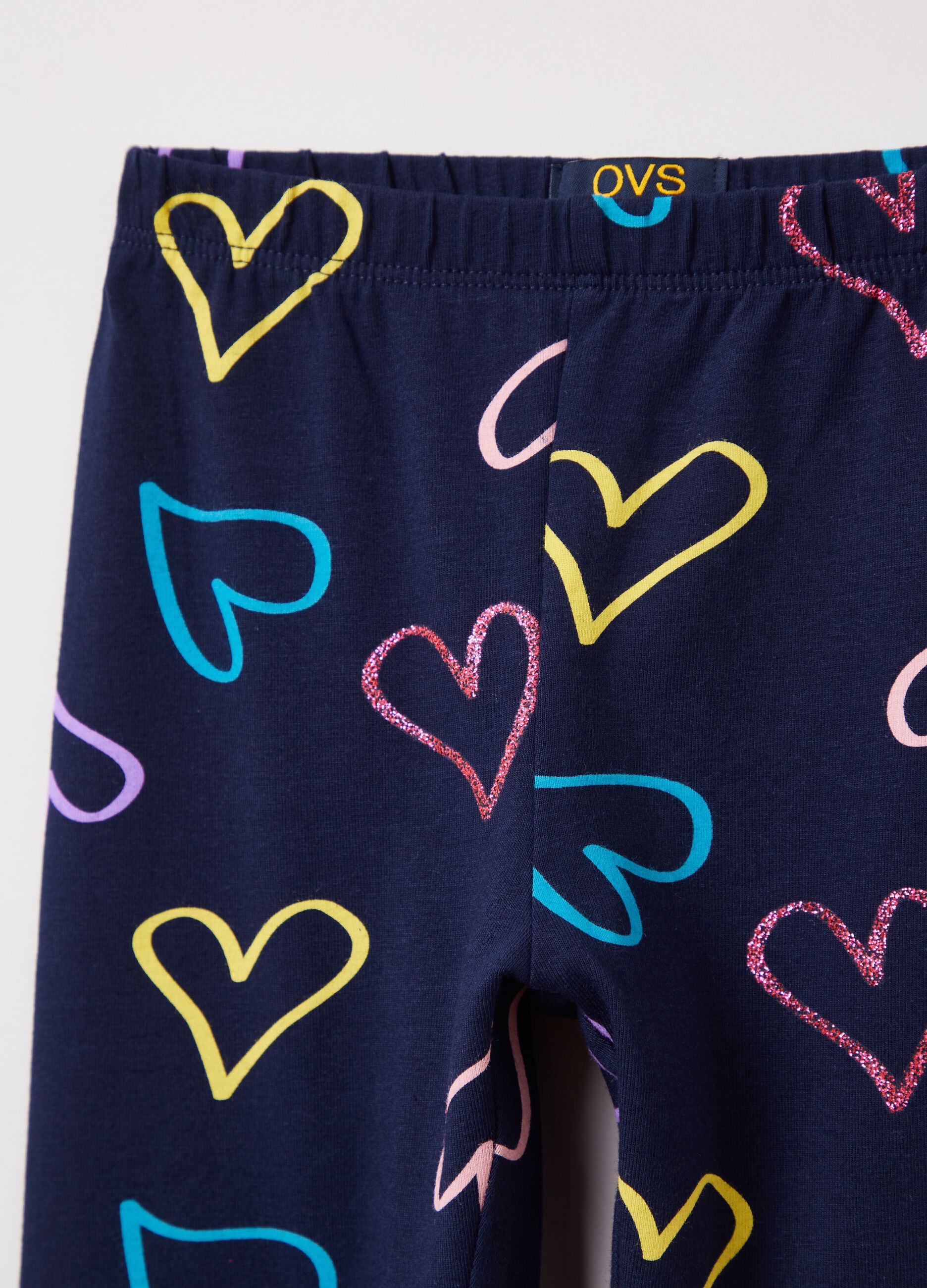 Leggings in cotone stretch con glitter_2