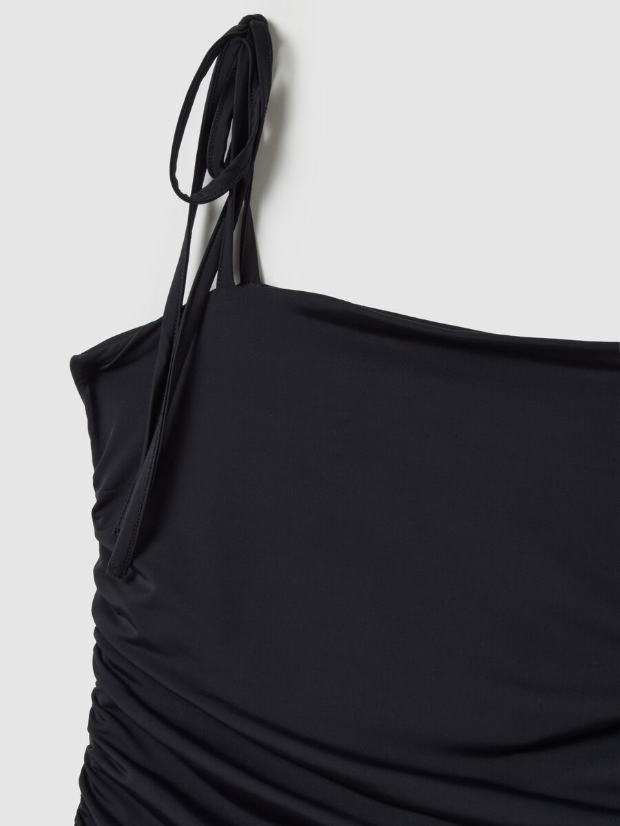 Abito lungo nero arricciato_6