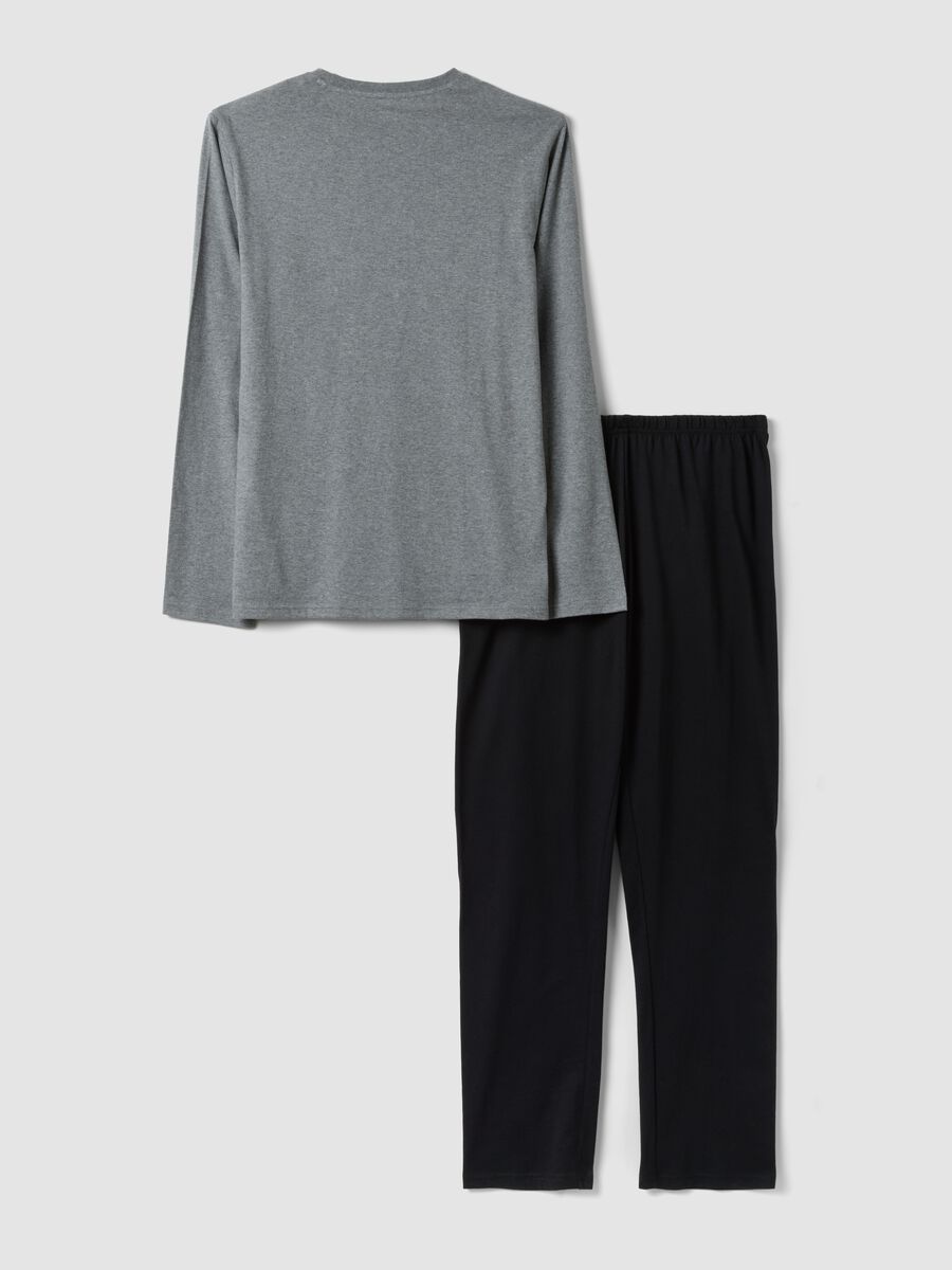 Pigiama grigio in cotone organico con maglia a maniche lunghe_5