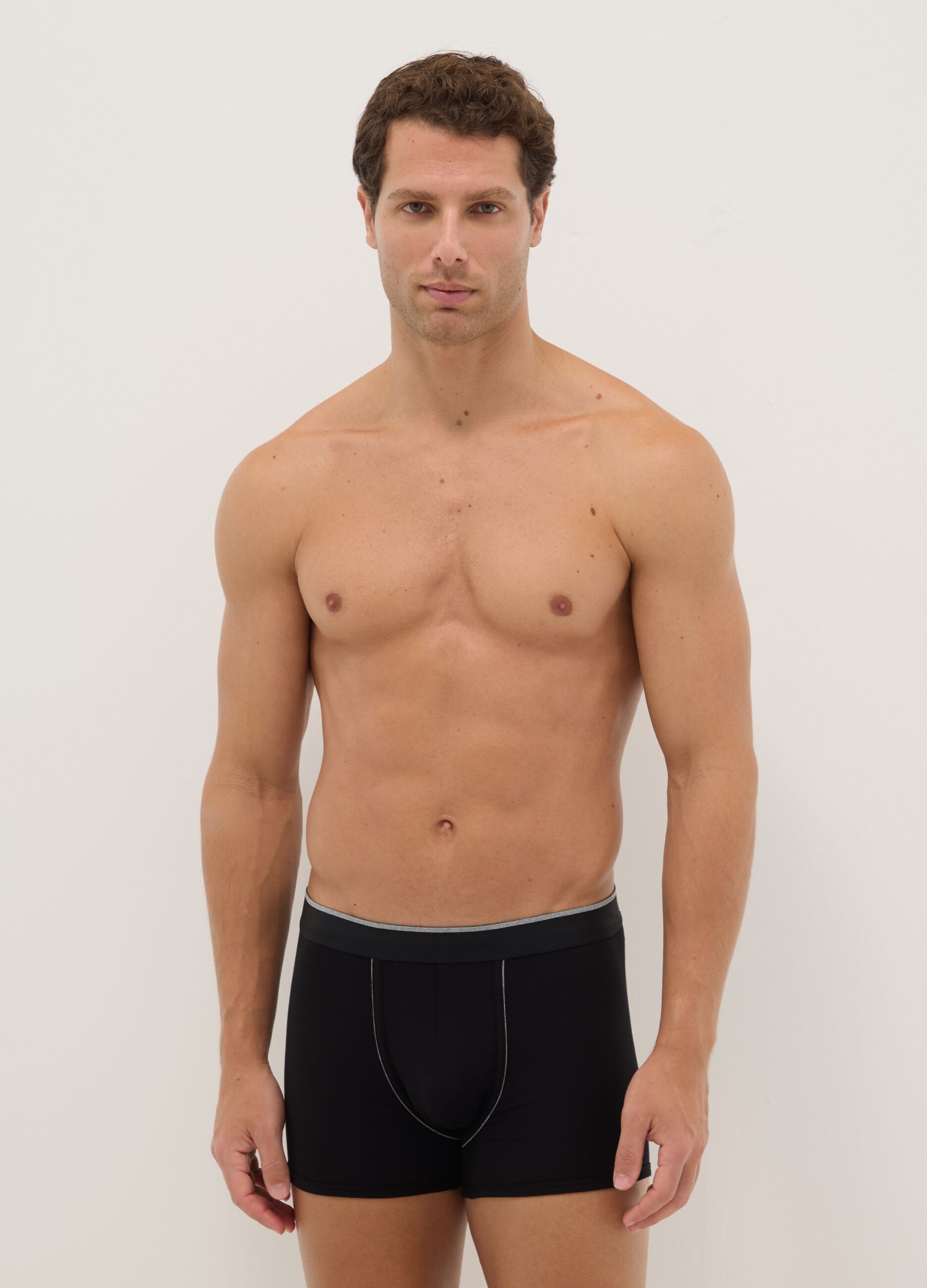 Bipack boxer neri in cotone elasticizzato regular fit