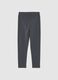 Girls' grey cotton skinny fit leggings_1