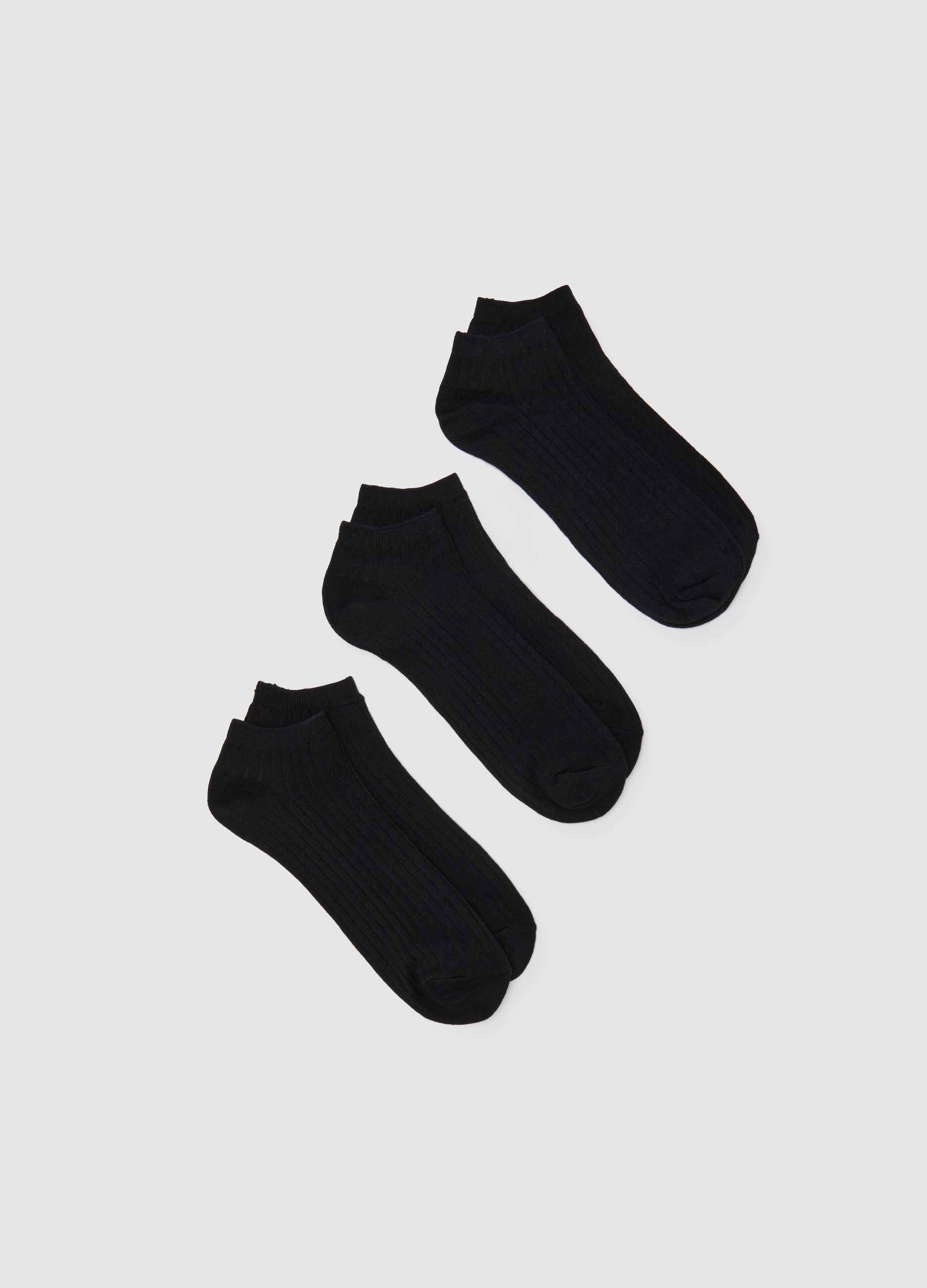 Three-pack black stretch pop socks