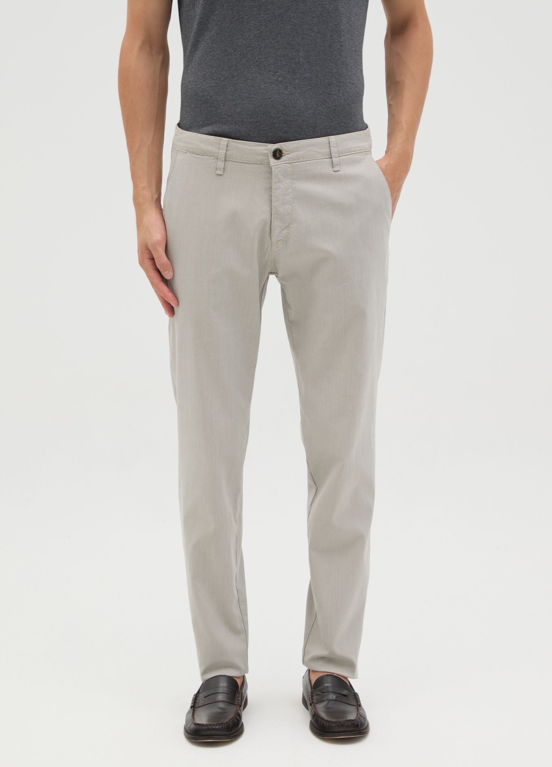 Pantaloni da uomo in cotone elasticizzato slim fit