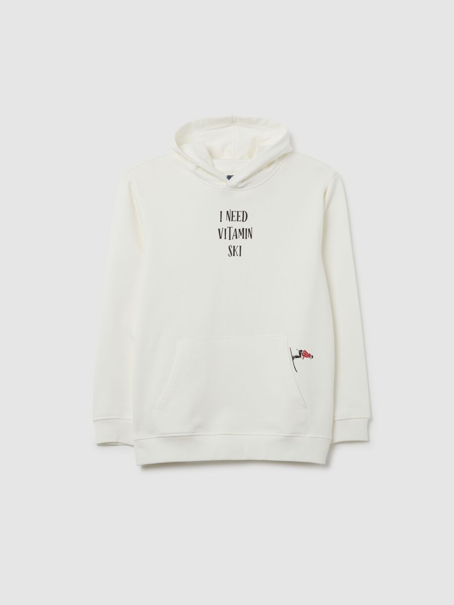 Boy's white pure cotton sweatshirt regular fit_3