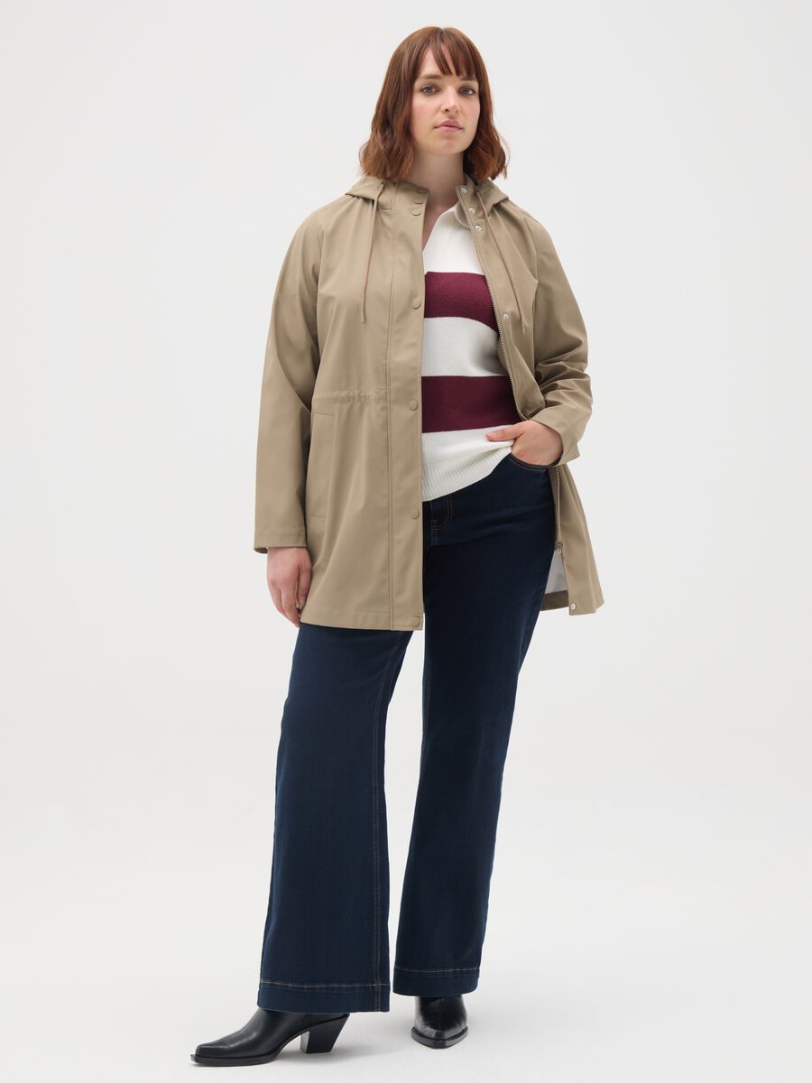 Beige waterproof coat regular fit_1