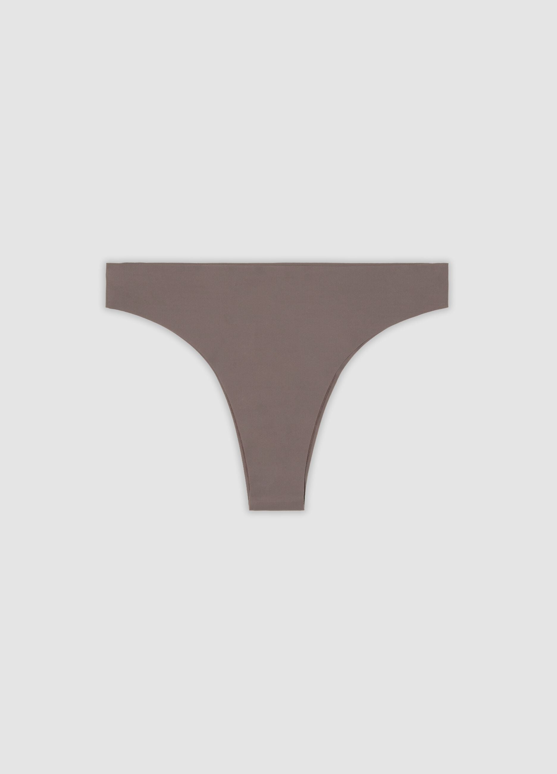 Slip brasiliana grigio in tessuto elasticizzato
