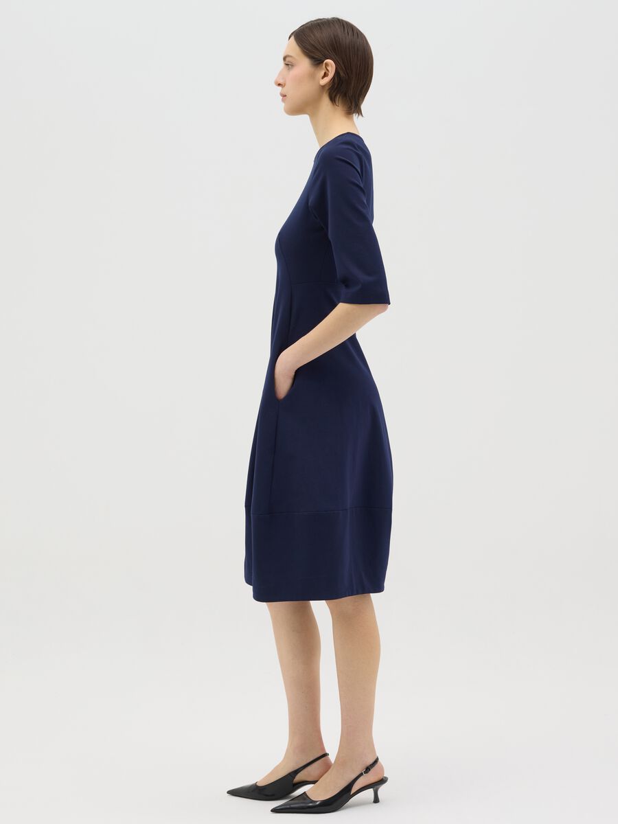 Blue midi dress with pockets_1