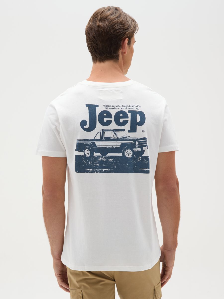 Men's white regular fit pure cotton t-shirt with print_3