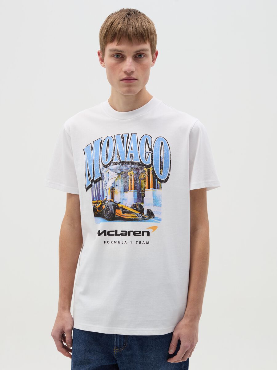 Cotton T-shirt with "Monaco - McLaren" print_0