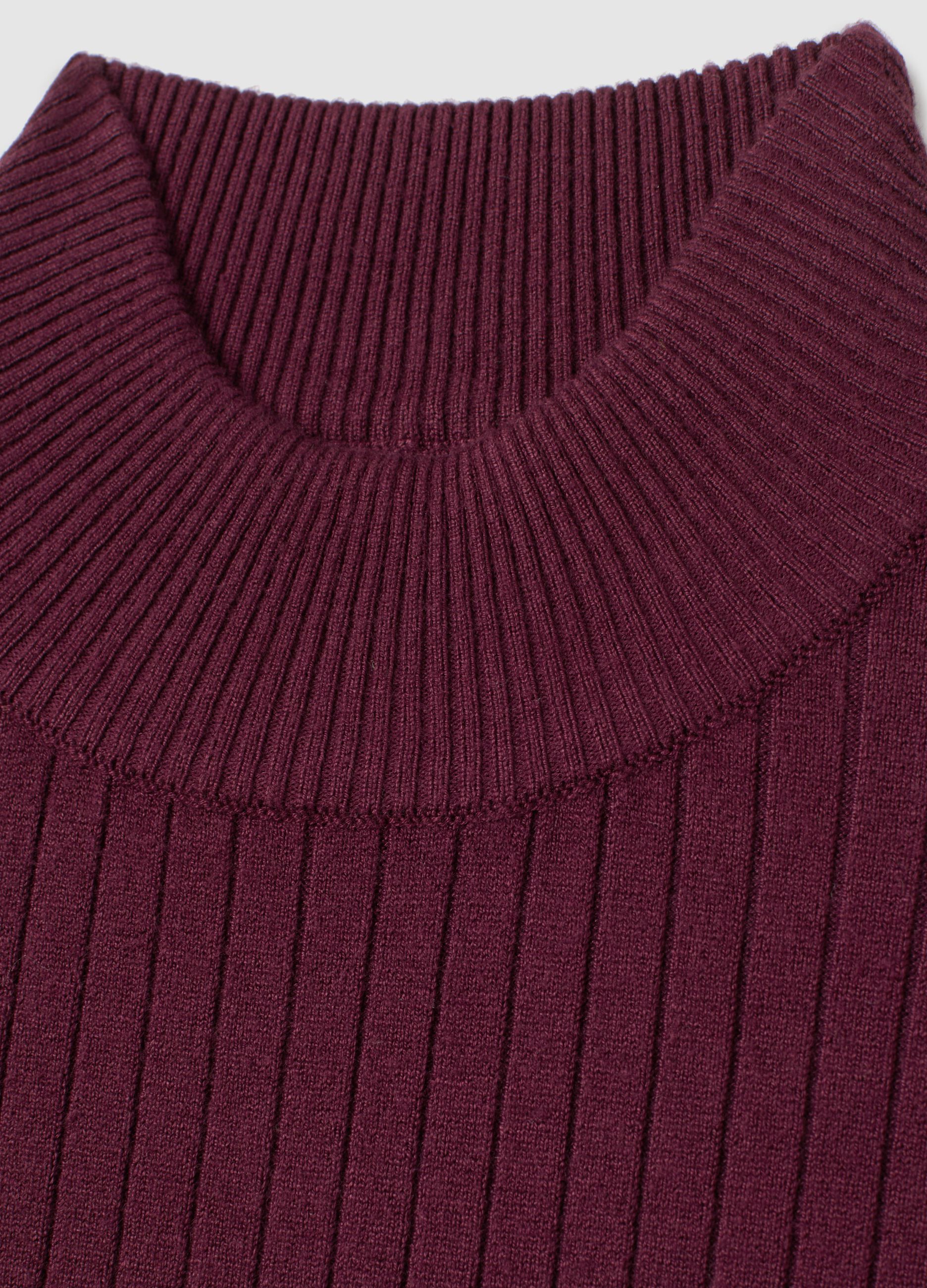 Purple fitted viscose blend top