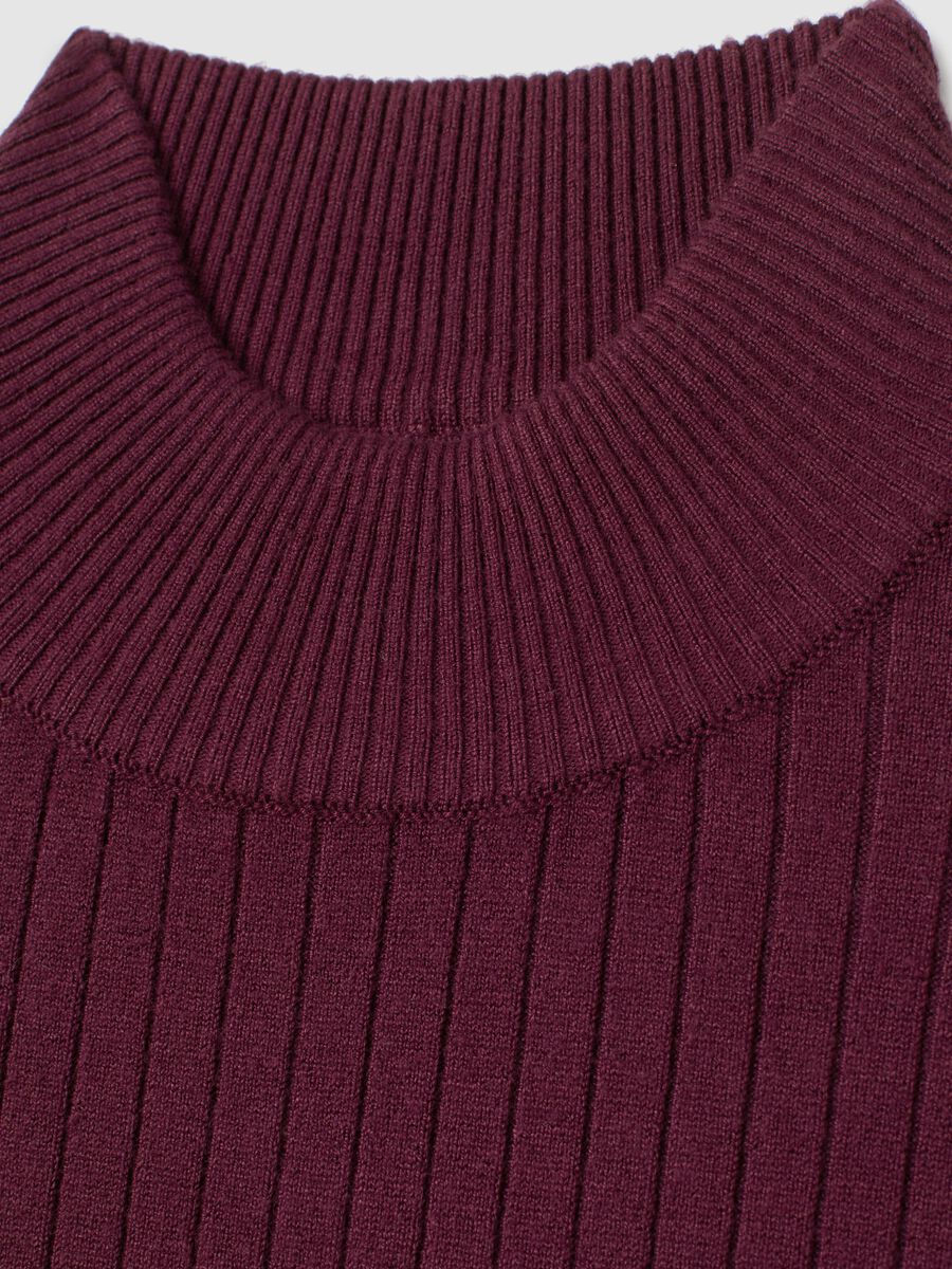 Purple fitted viscose blend top_5