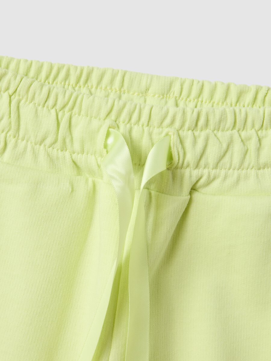 Yellow pure cotton shorts for girls, regular fit_2