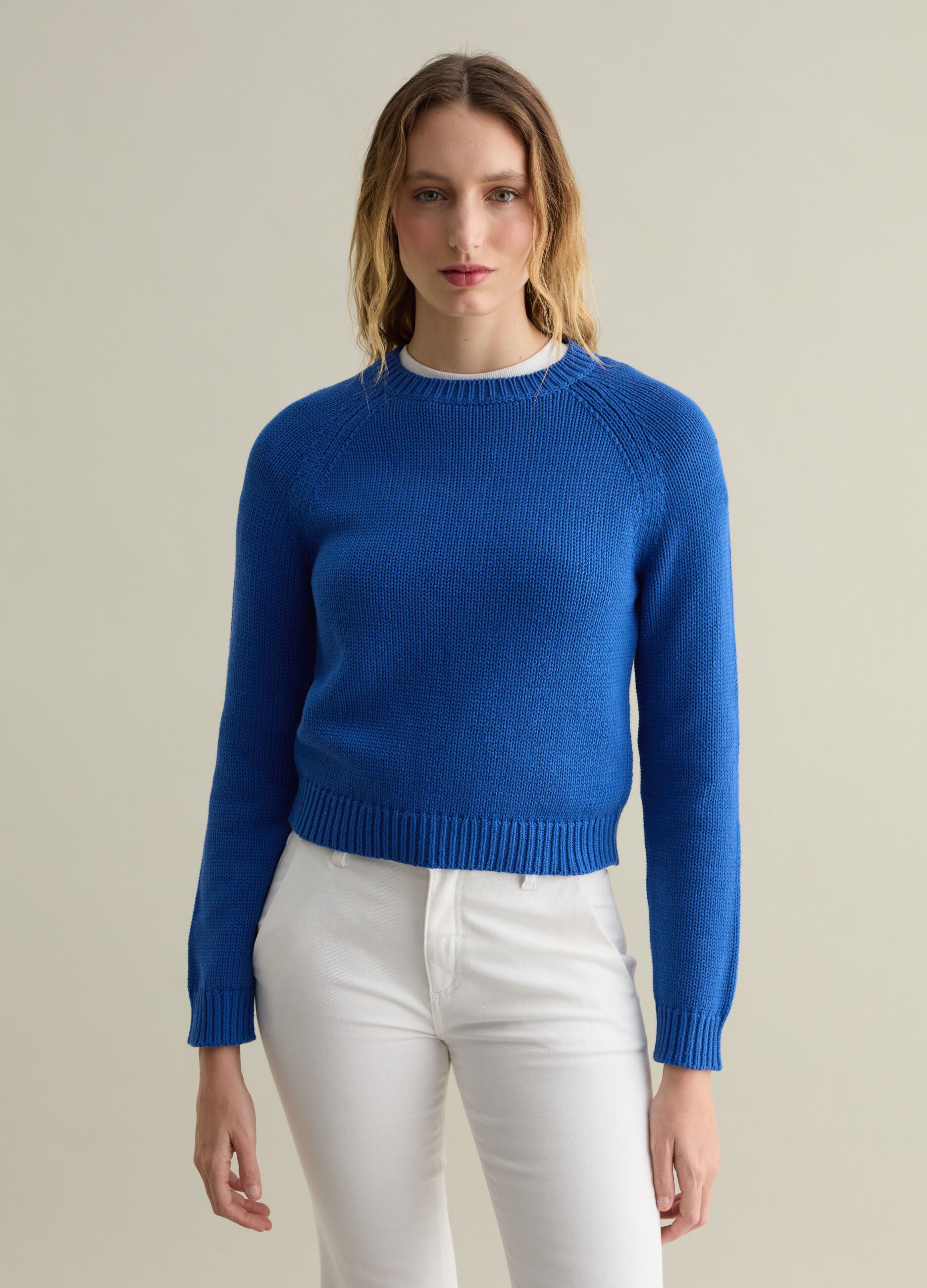 Pullover in cotone con maniche raglan