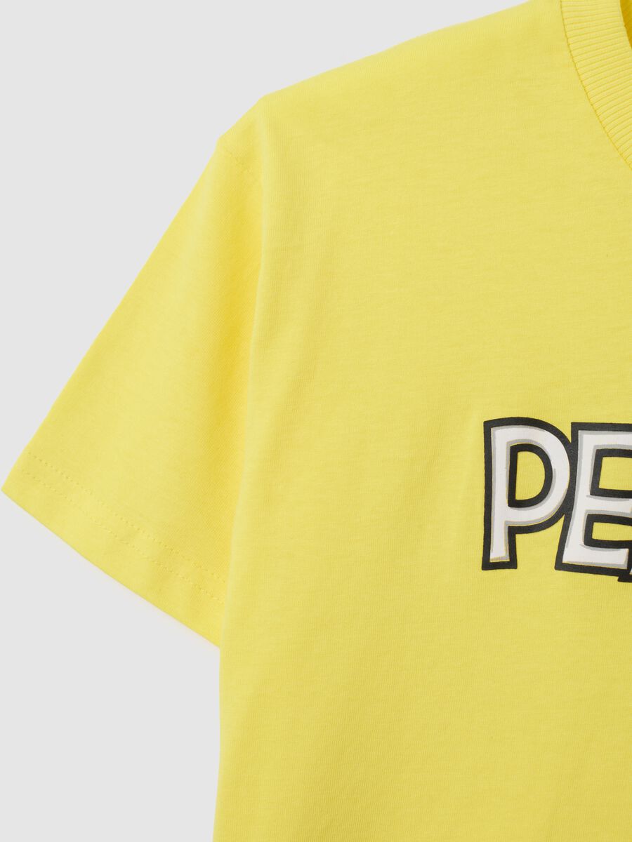 Children's yellow cotton T-shirt, regular fit_2