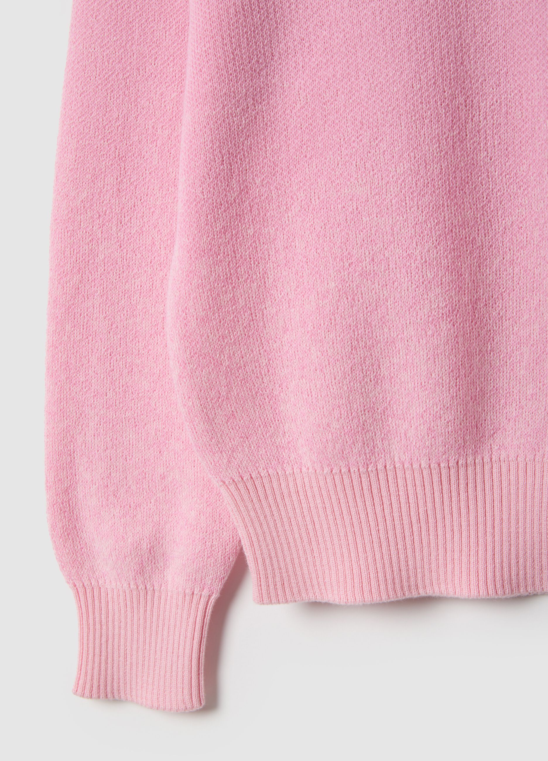 Girls' pink pure cotton sweater regular fit with gradient pattern