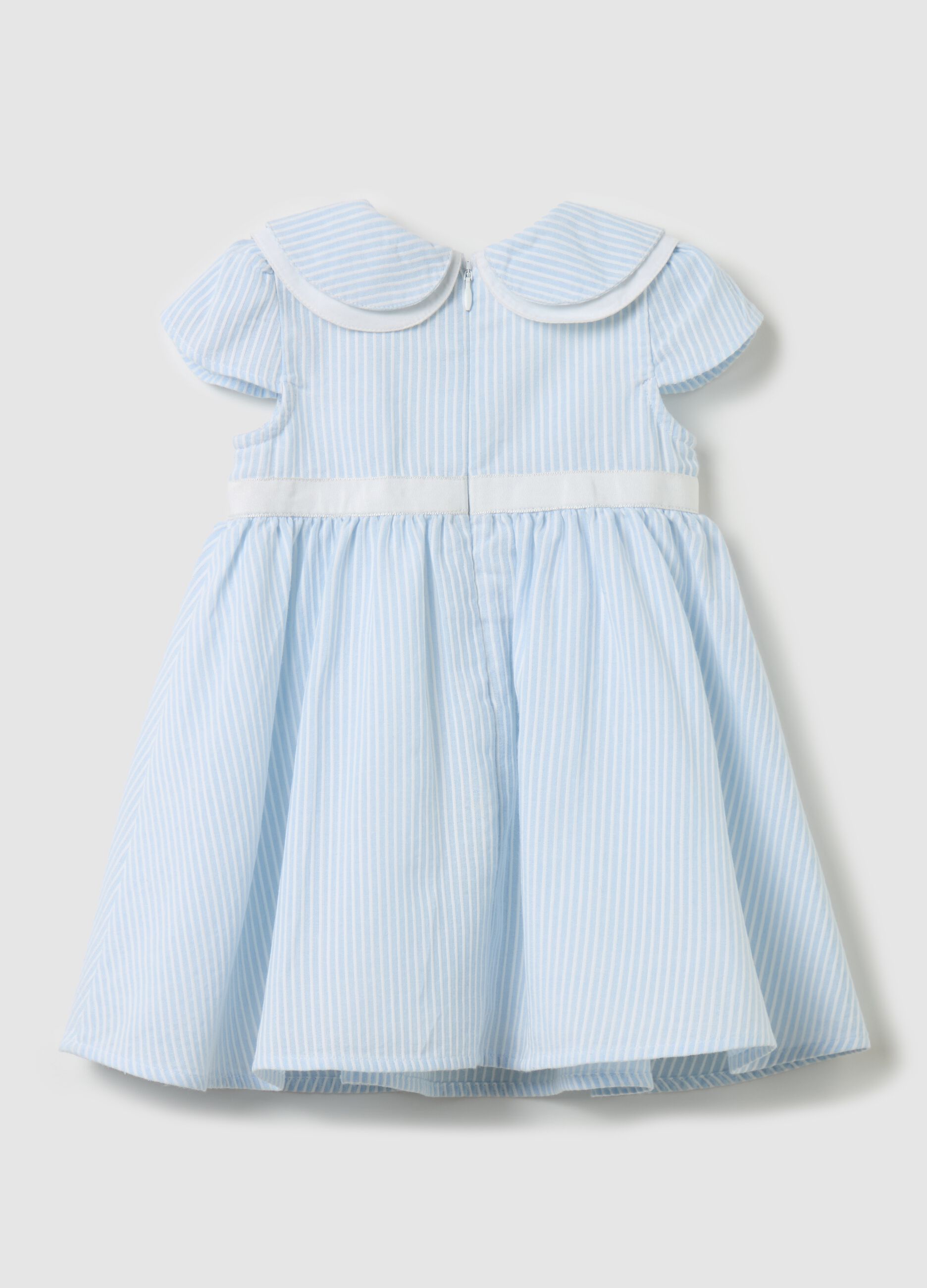 Dress with striped pattern with bow