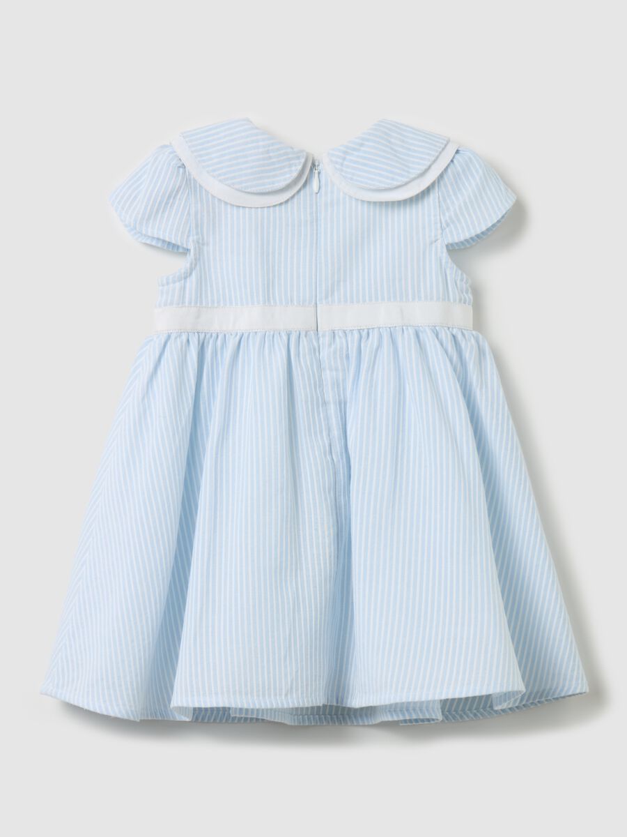 Dress with striped pattern with bow_1