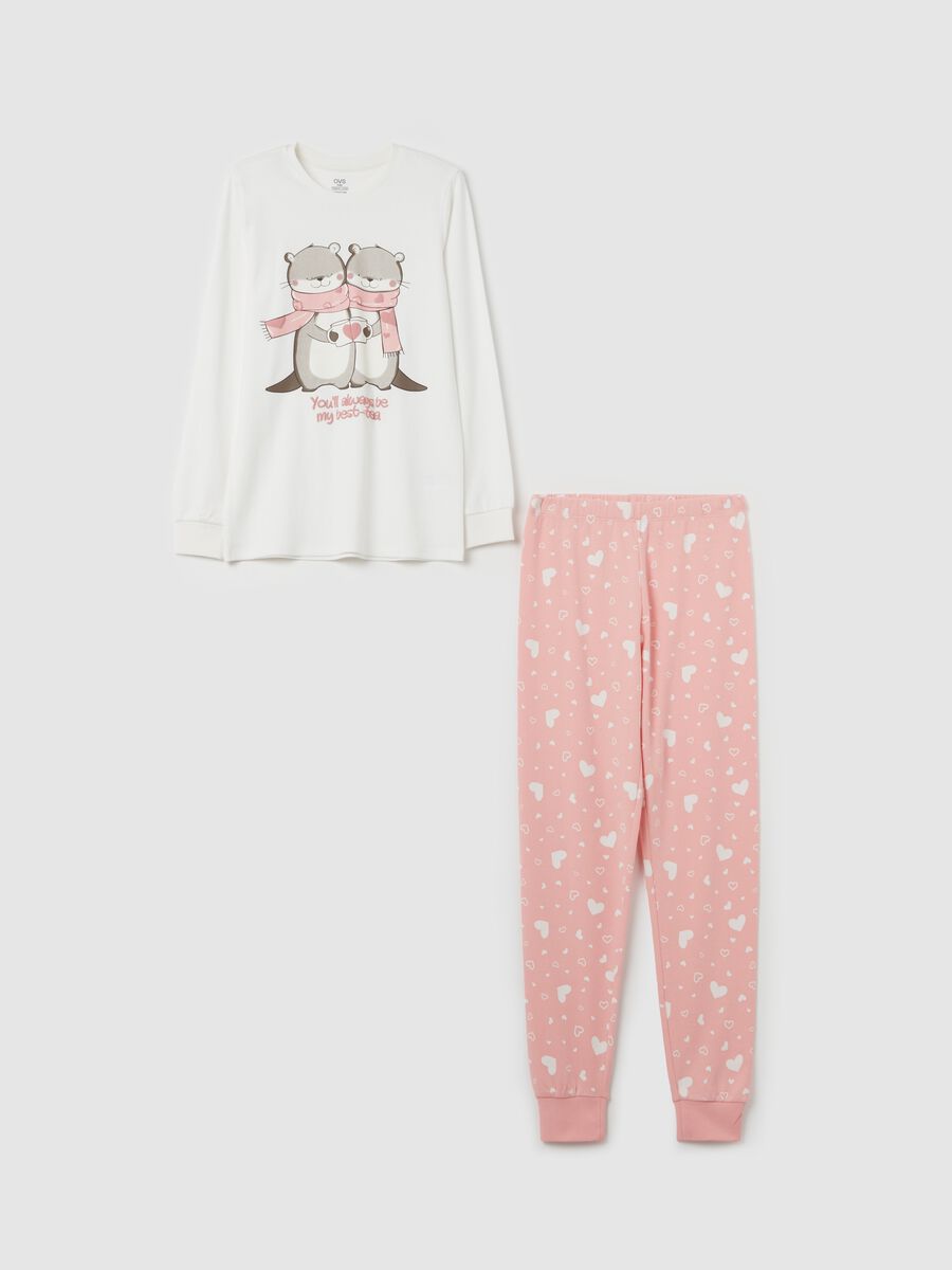 Organic cotton pyjamas with print_0