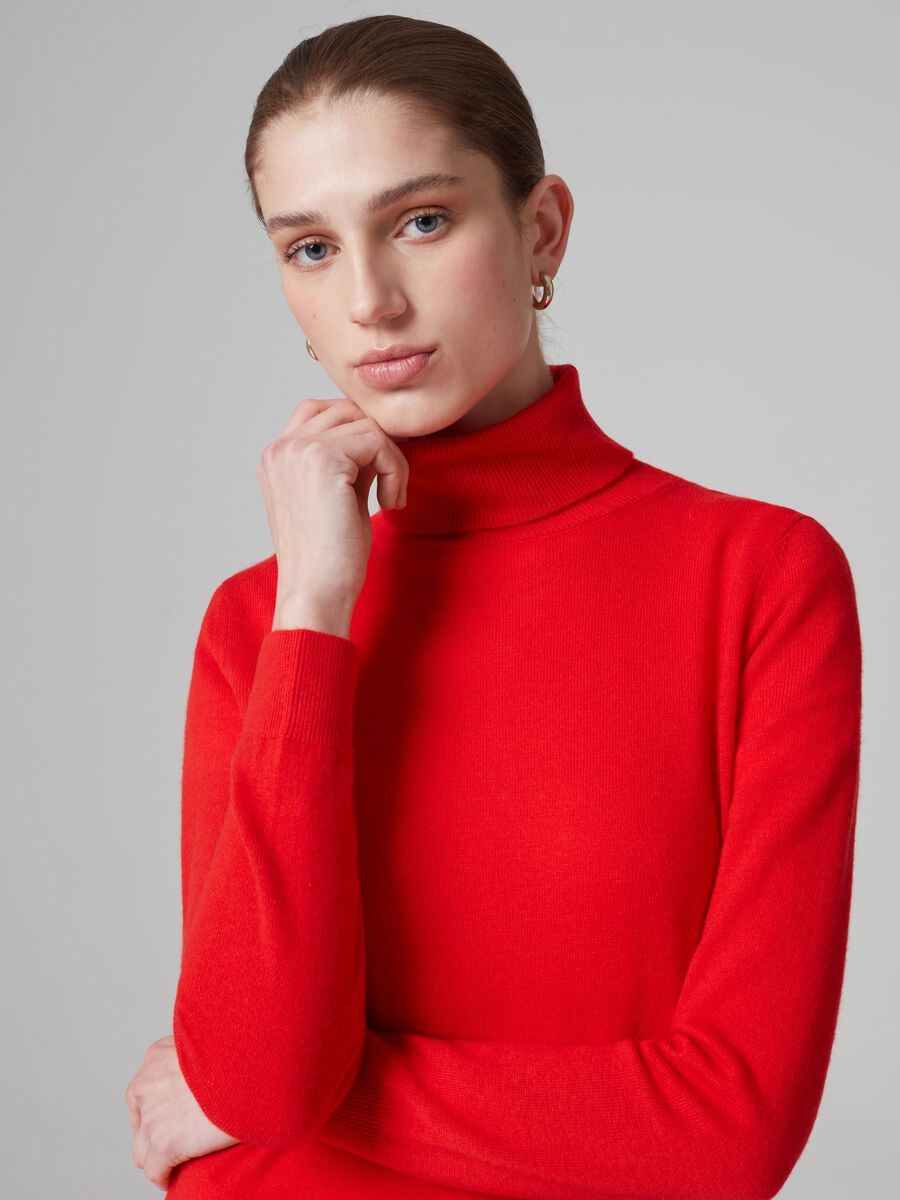 Pullover in lana a collo alto_1