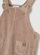 Beige stretch cotton blend baby dungarees_2