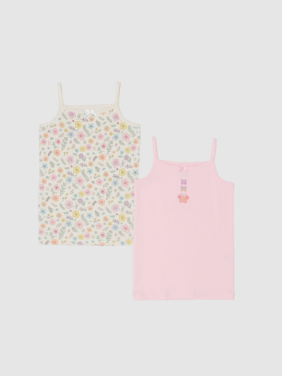 Bipack vestine in puro cotone multicolor da neonata con fiori_0