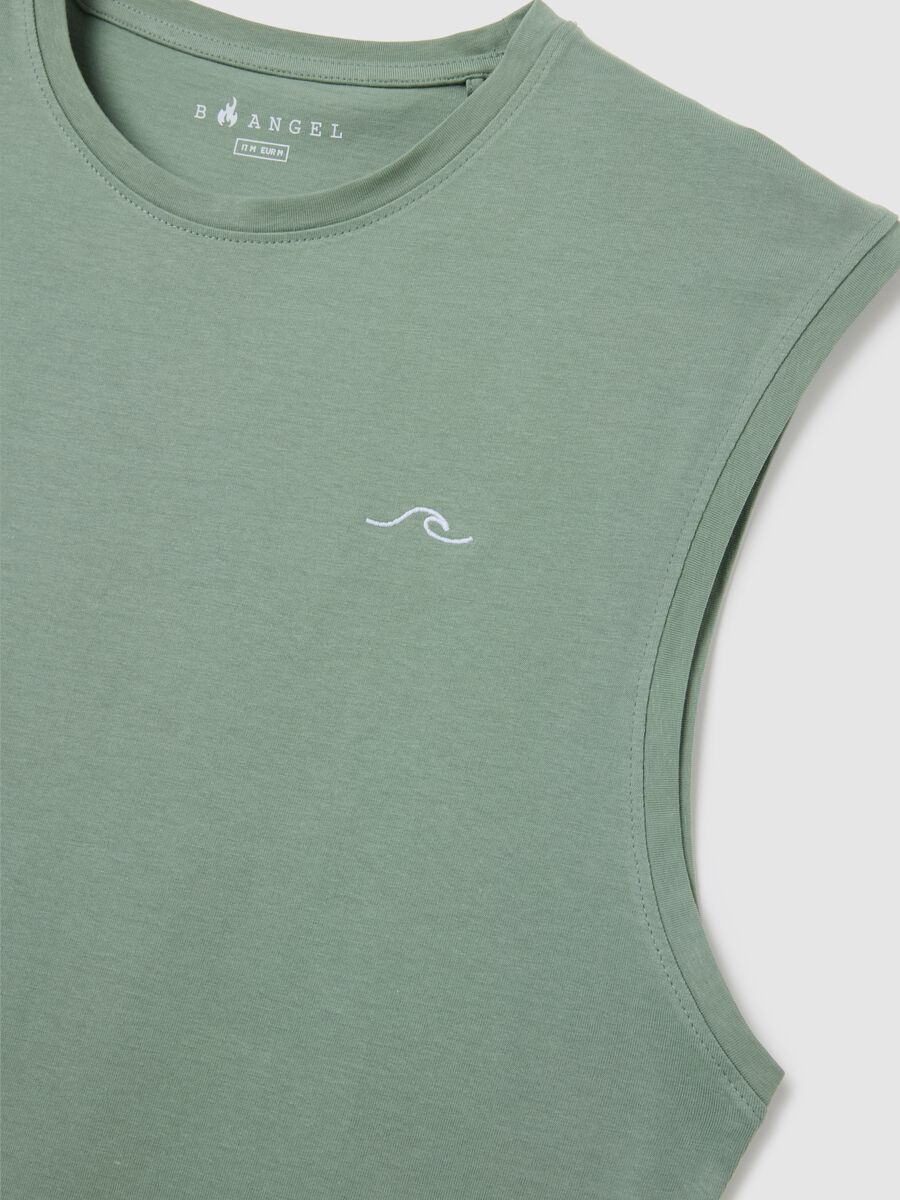 Men's Green Pure Cotton Vest Regular Fit_5