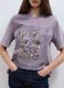 Purple pure cotton T-shirt with floral print, relaxed fit_2