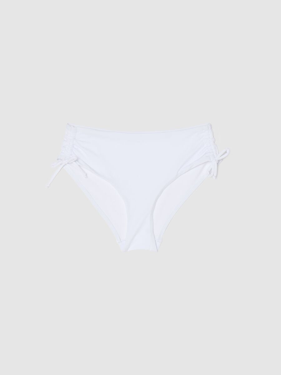 White bikini briefs with gathering_0
