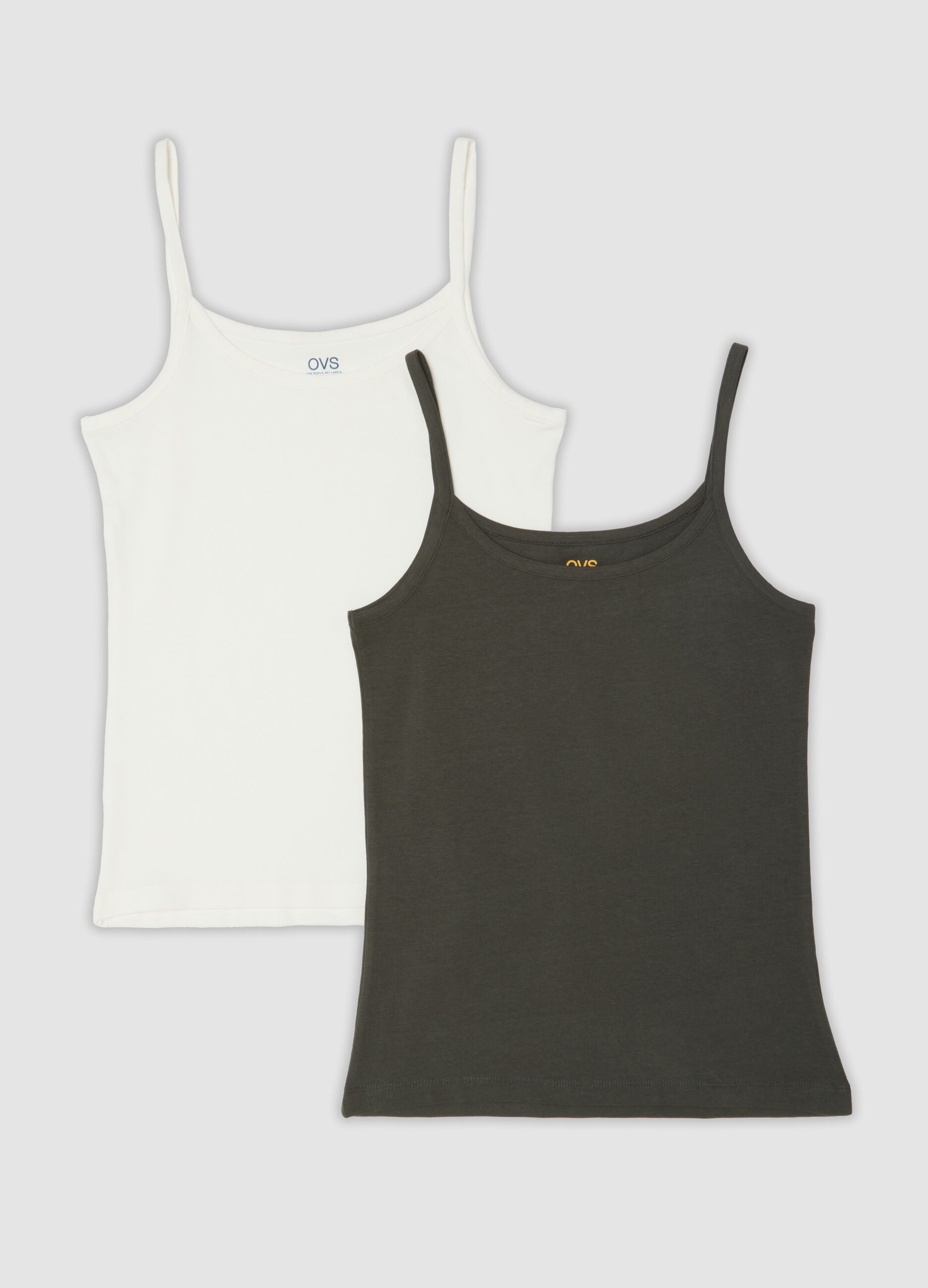 Bipack canotte bianco e grigio in cotone elasticizzato regular fit