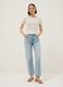 Maglia in puro cotone bianca regular fit con lavorazione a maglia_1