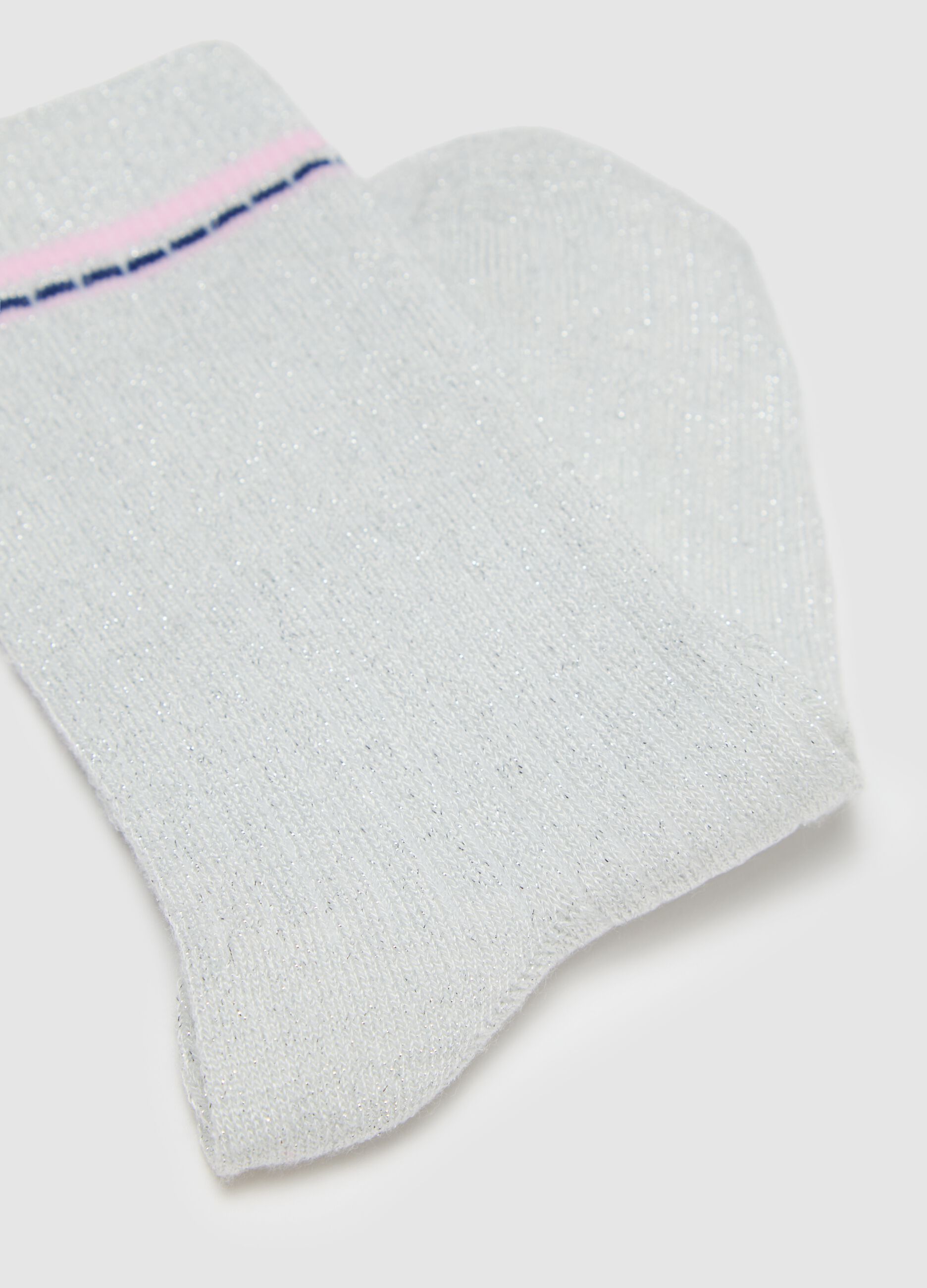 Short white socks with colourful details