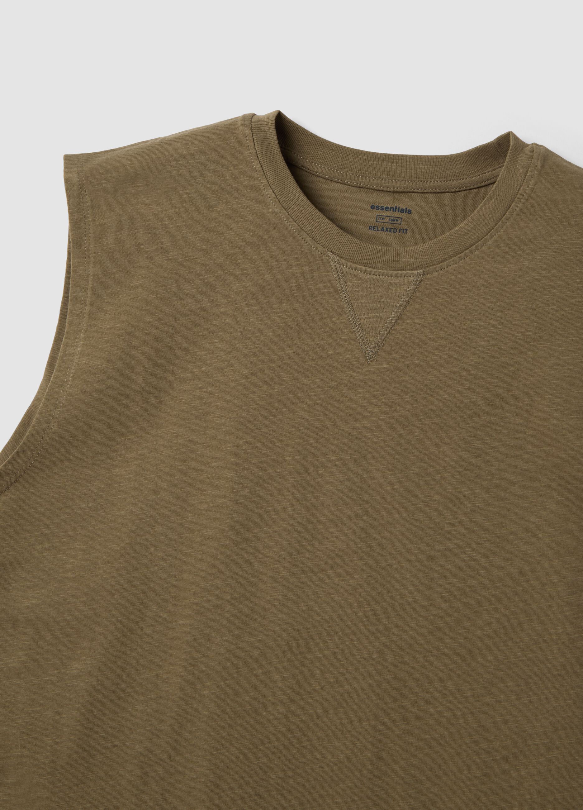 Brown pure cotton vest top