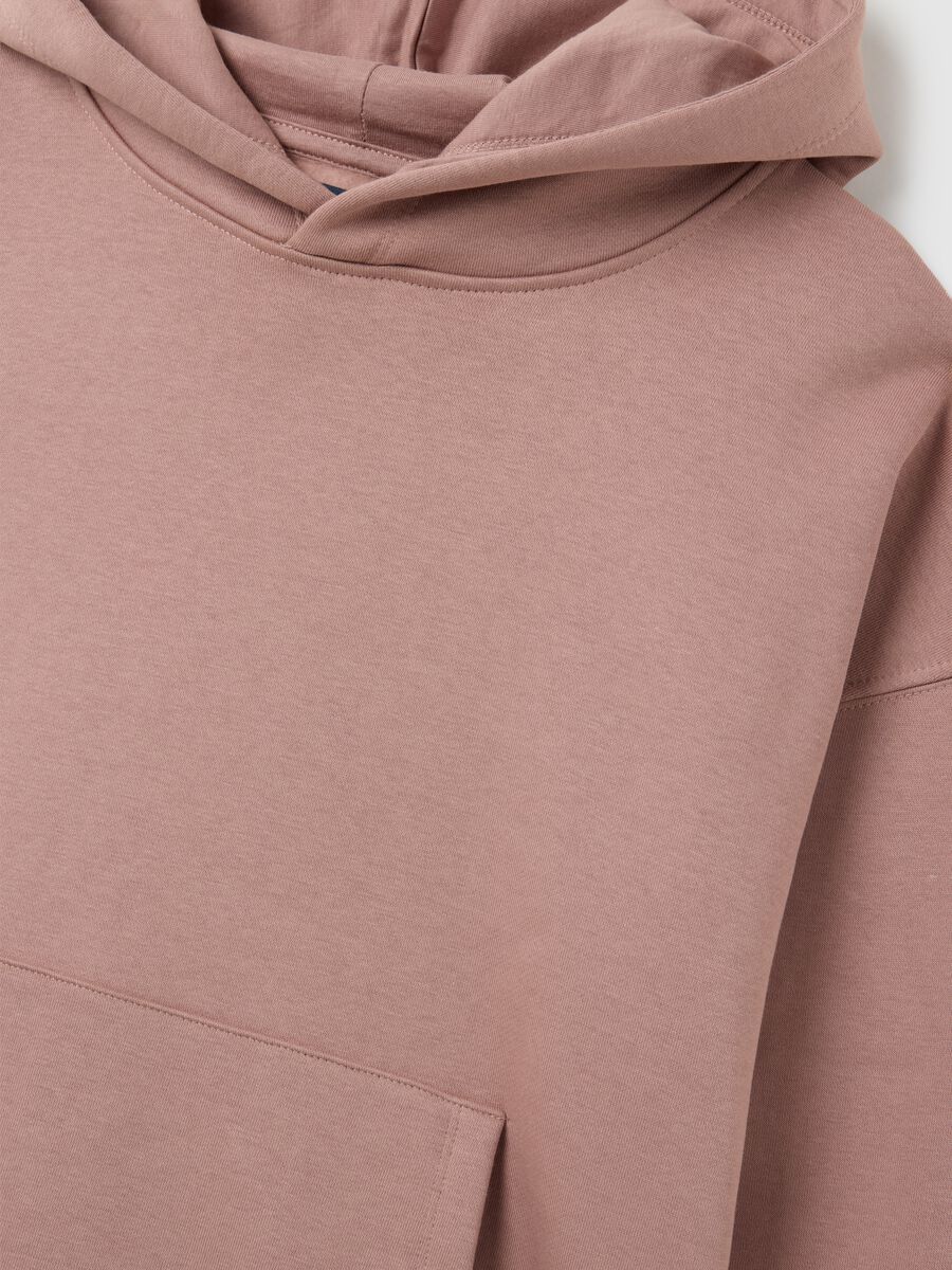 Pink regular fit cotton blend sweatshirt_5