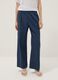 Blue palazzo trousers in stretch cotton_1