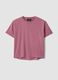Pink short-sleeve T-shirt in lyocell and cotton blend_0