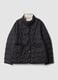 Black padded regular-fit jacket with high neck_0