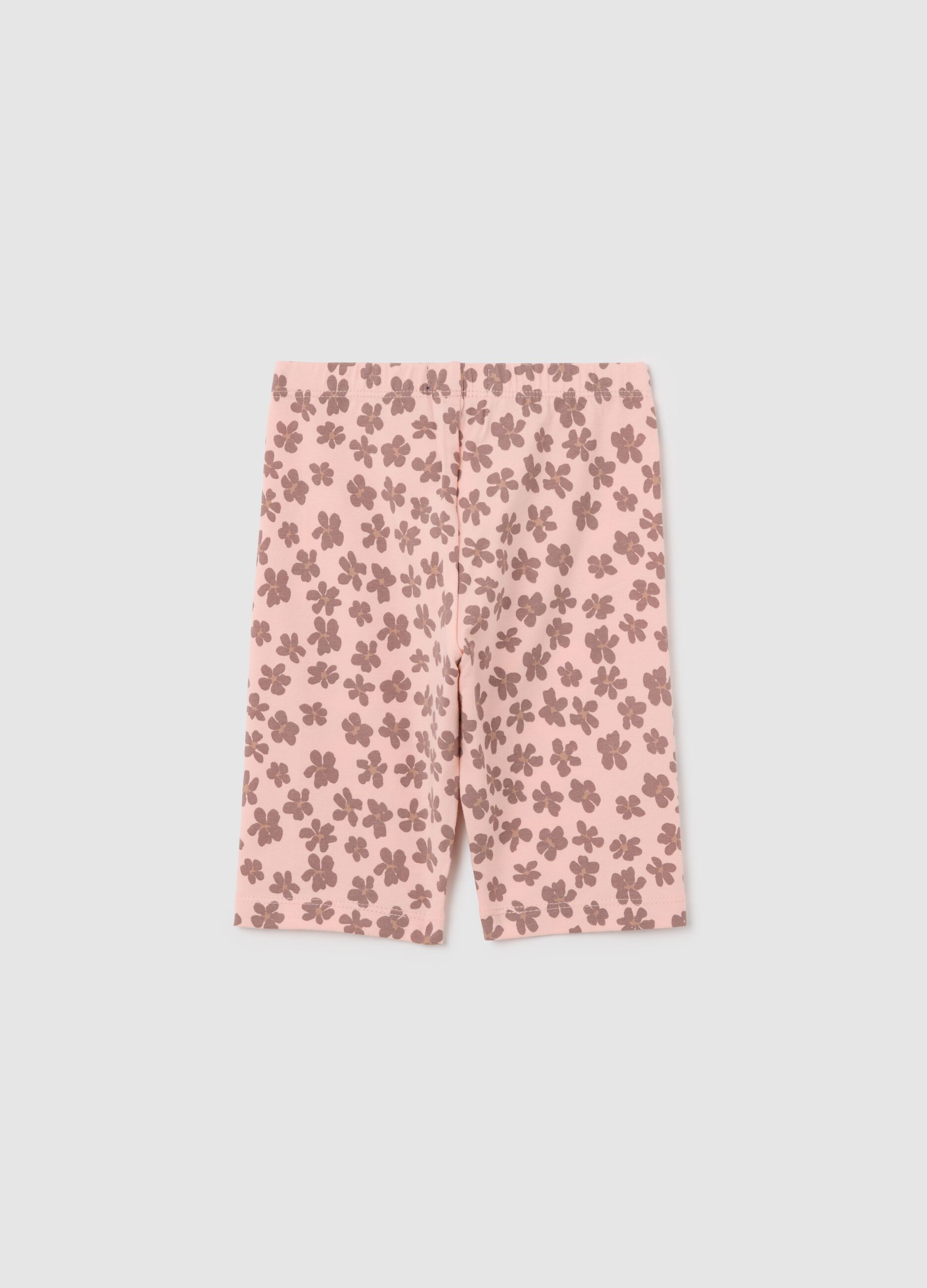 Girls' Pink Cotton Skinny Fit Shorts